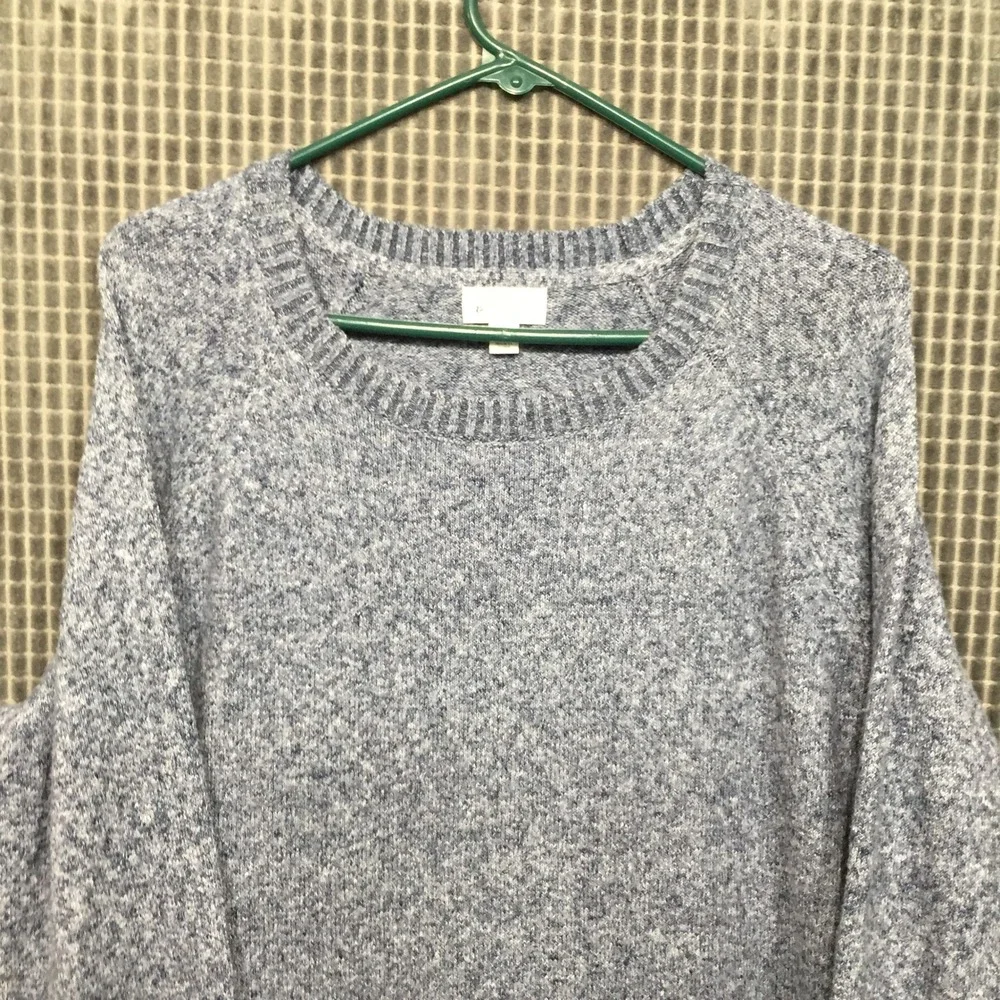 Market & Spruce Womens 2X Blue Marled Knit Raglan Sweater Tunic